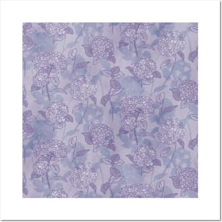 Purple Spring Hydrangea Posters and Art